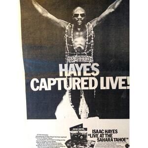 Isaac Hayes Live At The Sahara Tahoe AD 1973 Vintage Artwork Soul Funk Music